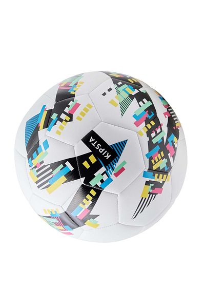Decathlon كرة قدم FIFA Kipsta التعليمية - رقم 5 - أبيض / أسود بدون مضخة بيضاء رقم 5