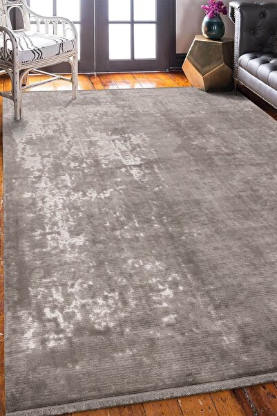 SULTAN HALI Gri Vintage Bambu Altı Kaymaz Halı