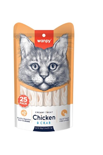Wanpy Tavuklu Ve Yengeçli Krema Kedi Ödülü Rac-056 14 Gr X 25 Adet