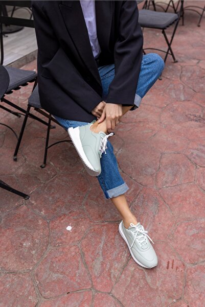 ANGELİNA JONES Dámské zelené tenisky z pravé kůže Avakodo Tobias