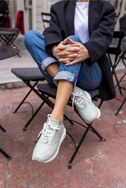 ANGELİNA JONES Dámské zelené tenisky z pravé kůže Avakodo Tobias