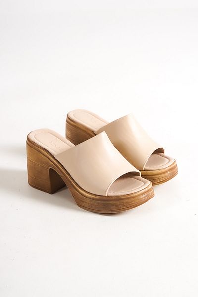 bolemo Γυναικείες παντόφλες πλατφόρμας Alvin Beige