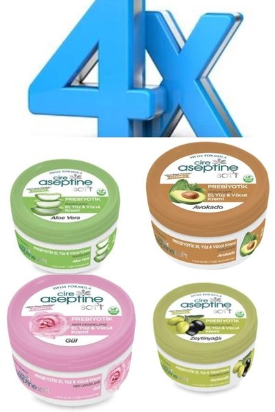 CIRE ASEPTINE Soft 4 Pieces Prebiotic Hand Face Body Cream 100 ml
