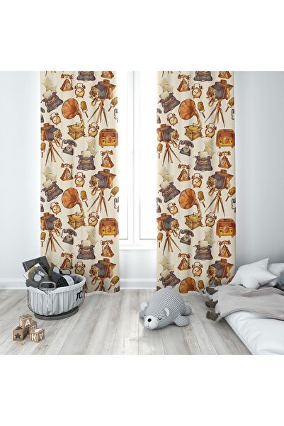 Şen Dekorasyon Nostalji Fon Perde