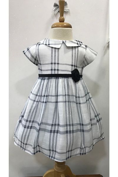 Çikoby Baby Girl Black Checkered Dress