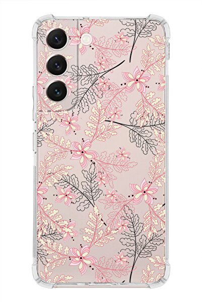 PrintiFy Samsung Galaxy S22 Plus Uyumlu Köşe Korumalı Antişok Kapak Floral Kı...