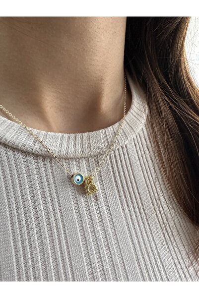 Everglow Jewelry B Harfli Üç Boyutlu Altın Kaplama Kararmaz Gold Kolye