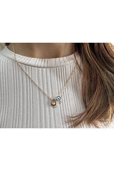 Everglow Jewelry O Harfli Üç Boyutlu Altın Kaplama Kararmaz Gold Kolye