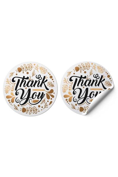 gg gençgirişimci Coated Sticker Thank You 4x4cm 70 Pieces