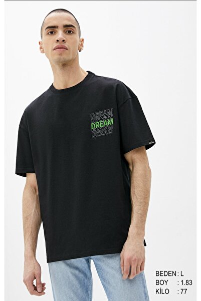 machiavelli Tricou negru supradimensionat cu imprimeu Dream Chest