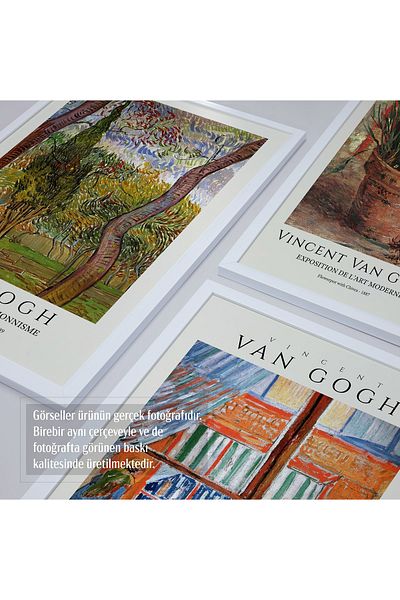 HOMEPACK Σετ ζωγραφικής 3 τεμαχίων Vincent Van Gogh με λευκό πλαστικοποιημένο πλαίσιο Hpn100