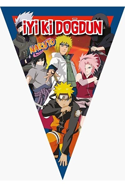 Parti Furyası Naruto Birthday Concept with Large Banner 50X70 cm Naruto Birthday Set of 8