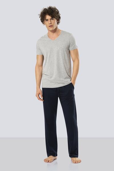 Cacharel 2192 Мъжки пижамен комплект от модал в тъмно син цвят