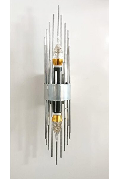 gaziantepavize Montana Silver Metal Pilli Aplik - 9v Pil Ve Özel Tasarım Ampu...