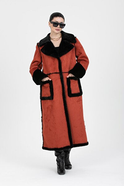 Redpoint Jackets Suni Süet Deri Içi Kürklü Kiremitrengi Kadın Kaban