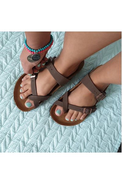 Pinkada Unisex Mocha Brown Women's Men's Flip Flops
