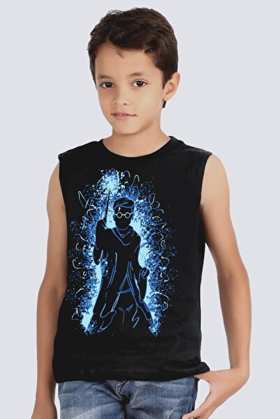 ROCKANDROLL أكمام هاري سباركل باللون الأسود | تي شيرت ولادي بلا أكمام |