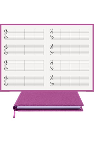 BİDEFTER مفكرة بيانو (مفتاح فاي يسار، خط قطع) 100% صناعة يدوية، خياطة يدوية، ...