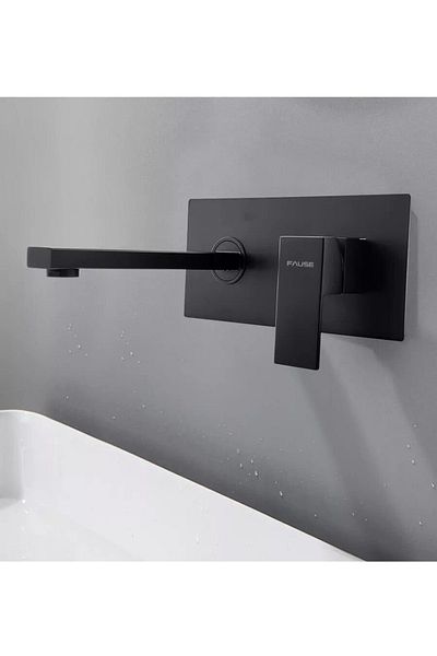 Fause Wall Built-in Sink Faucet Black Kda103-b