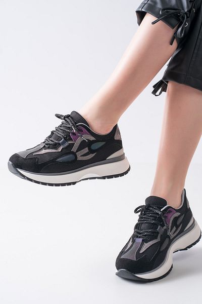 MASSOLE Pantofi sport premium pentru femei, negru, cu culori mixte, ocazional, stil elegant