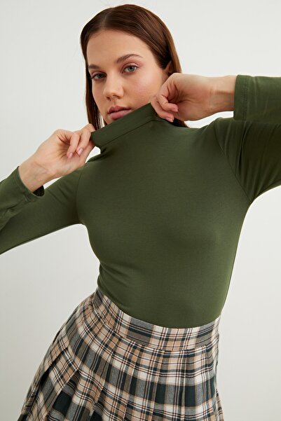 Ladima Γυναικεία μπλούζα χακί μισό ζιβάγκο