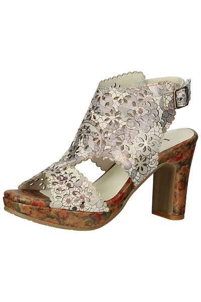 LAURA VITA Sandalette - Beige - Blockabsatz