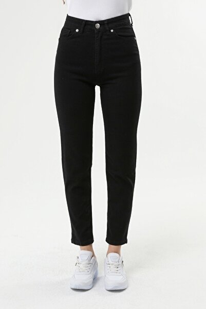 Livik Isabella crne Mom farmerke pantalone (boja ne bledi)