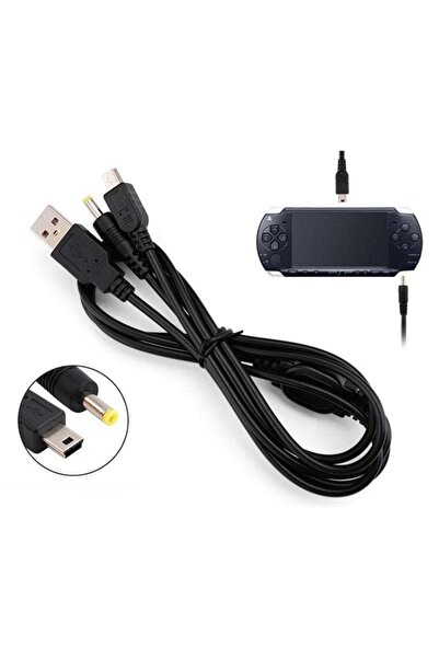 POPKONSOL Psp 2in1 Şarj Ve Data Kablosu Psp 1000 2000 3000 E1004 Uyumlu Psp U...