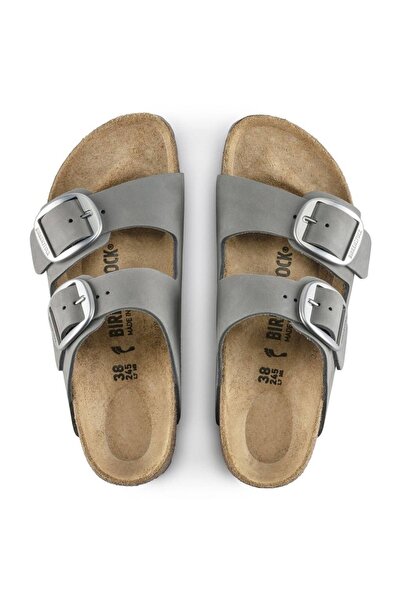 Birkenstock Arizona Big Buckle Nubuck Women's Gray Slippers