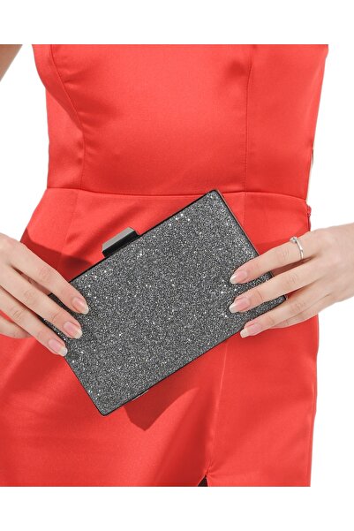 Biçanta Βραδινό φόρεμα τσάντα με ανθρακί πλατίνα ασημί θήκη Βραδινή τσάντα αρ...