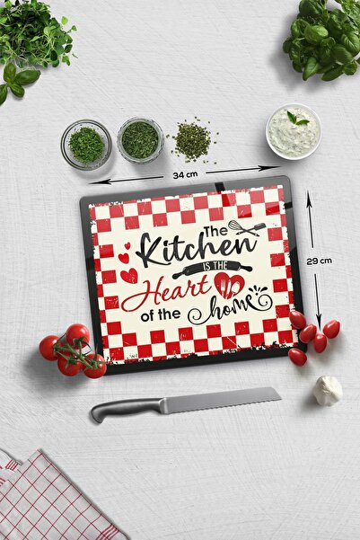 Decorita لوح تقطيع الزجاج - لوح تقطيع الزجاج| قلب المطبخ| 29 سم × 34 سم