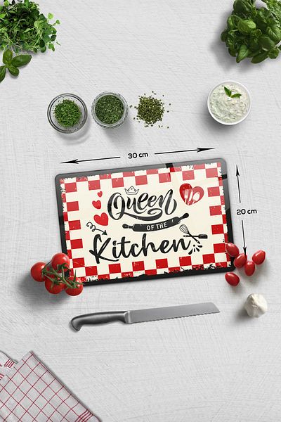 Decorita Glass Cutting Board - Glass Cutting Board |   Kitchen Queen |   20cm X 30cm