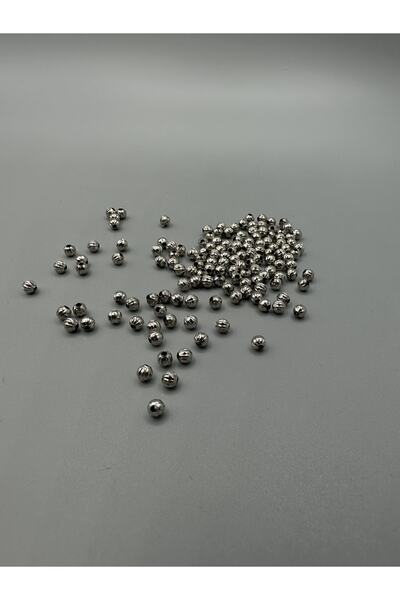 Egem aksesuar فواصل فضية مخططة 4 مم 200 قطعة