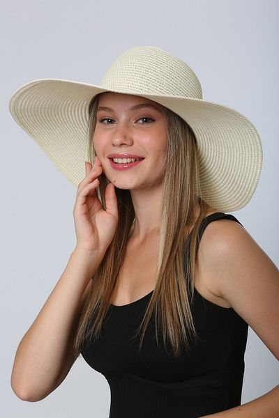 BALIENTE Cream Round Straw Women's Hat
