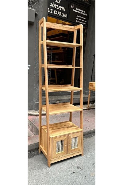 BUDAK AHŞAP MOBİLYA Masif Ahşap Çok Amaçlı Raflı Dolap Kitaplık