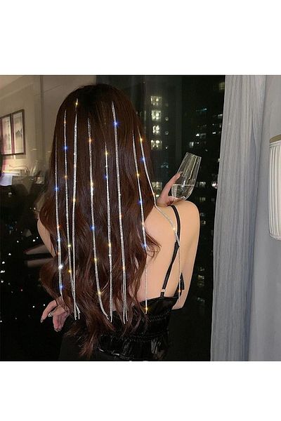 BAHELS Clip pentru extensie de păr cu design special din 4 piese Crystal Stone