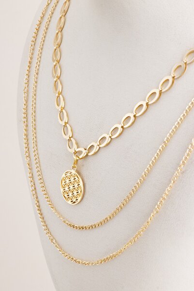 Sortie Aksesuar Yaşam Çiçeği Figürlü Yeni Sezon 3'lü Kombin Kolye 402