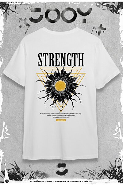 Jooy Company Strength Flower Дизайн Біла Oversize футболка
