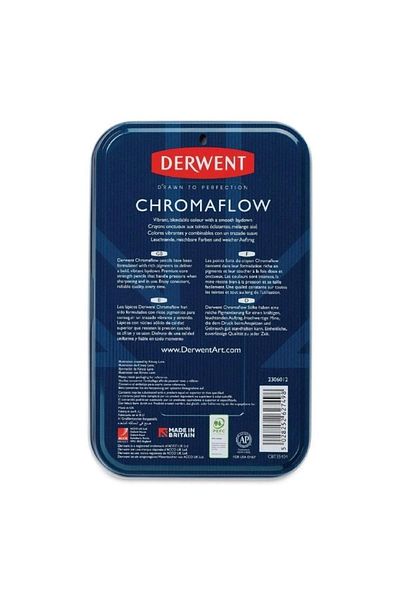 Derwent Chromaflow Dry Paint Pen Set Metal Box 36 Pieces
