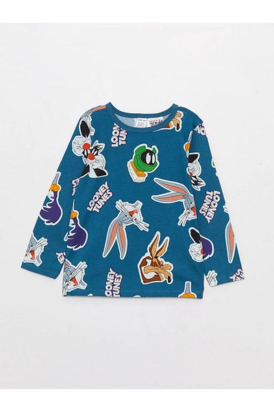 LC Waikiki Lcw Baby Crew Neck Long Sleeve Looney Tunes Printed Baby Boy Pajama Set