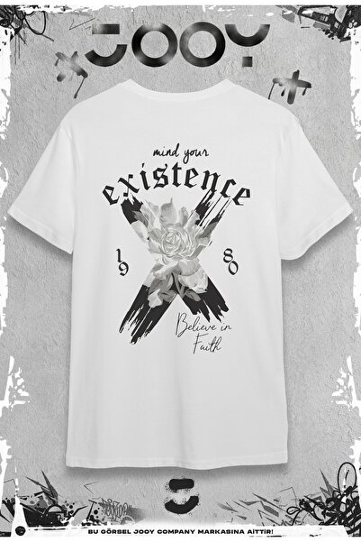 Jooy Company Existence Design Tricou Alb Oversize