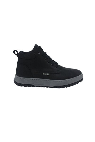 Bulldozer 230045 Hakiki Nubuk Deri Bağcıklı Erkek Bot Siyah Nubuk