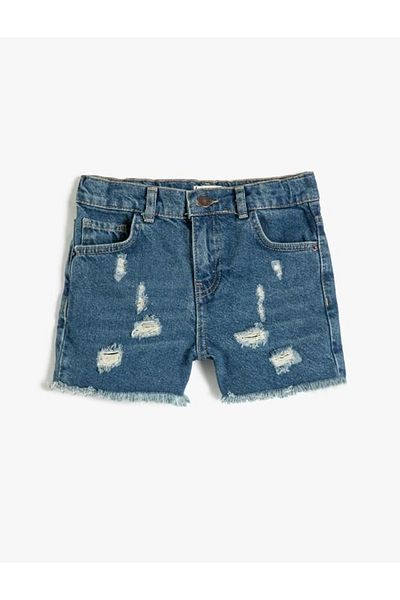 Koton Jeansshorts für Mädchen mit Destroyed-Pocket-Baumwolle