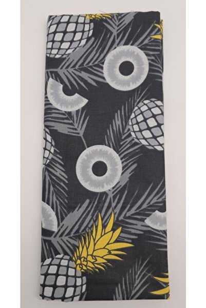 angel çanta aksesuar قماش بطانة قطني بنمط أناناس رمادي داكن مقاس 120 × 50 سم ...