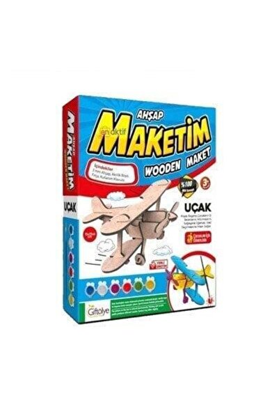 GIFT 3d Ahsap Ucak Maket Boyama Setı