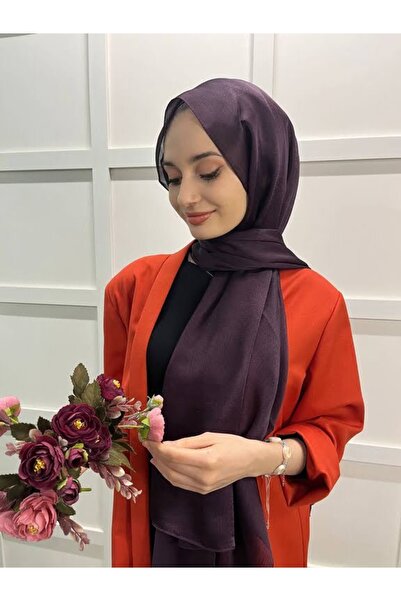 Cosie Lavinse Janjan Abiye, Janjanlı Şifon Şal 00723 Koyu Mürdüm