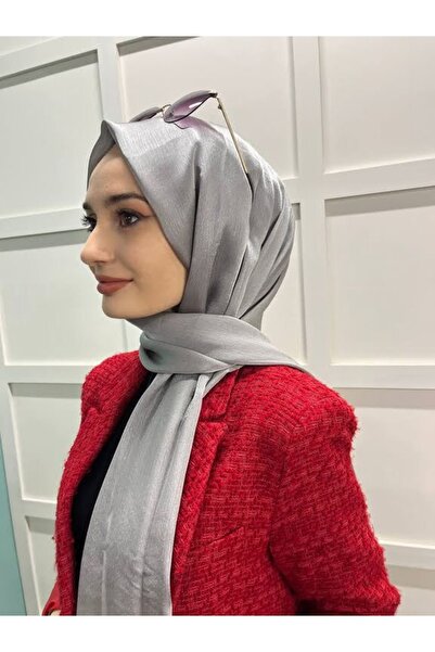 Cosie Lavinse Janjan Abiye, Janjanlı Şifon Şal 00723 Açık Gümüş