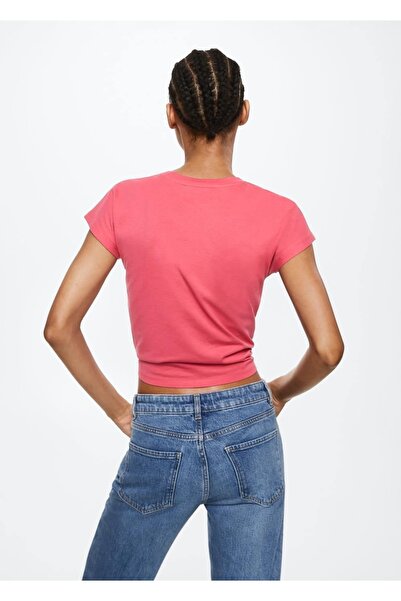 MANGO Woman Düğüm Detaylı Pamuklu Tişört