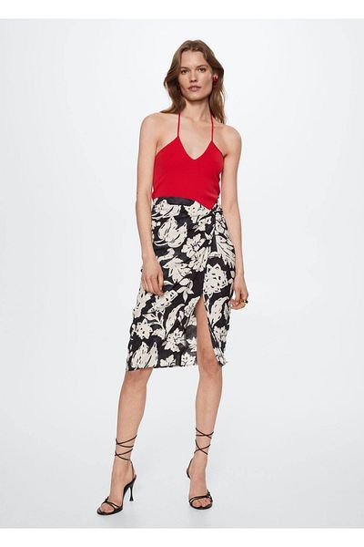MANGO Woman Knitwear Cropped Blouse