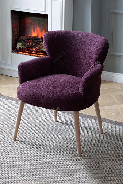 LOVİSSE HOME Teddy Berjer , Mor - Mürdüm Salon, Balkon, Ofis, Bekleme, Güzellik Merkezi
